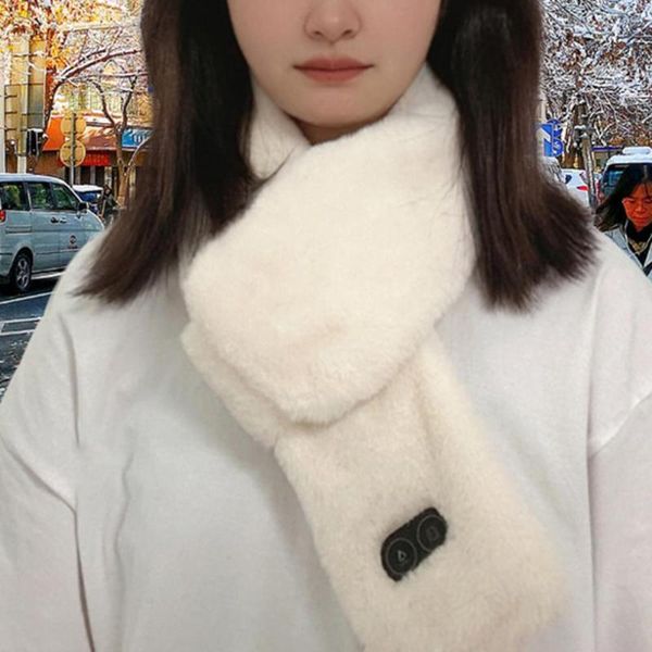 scarves 2021 winter scarf heating usb ladies waterproof men's smart shawl vibration massage plush collar, Blue;gray